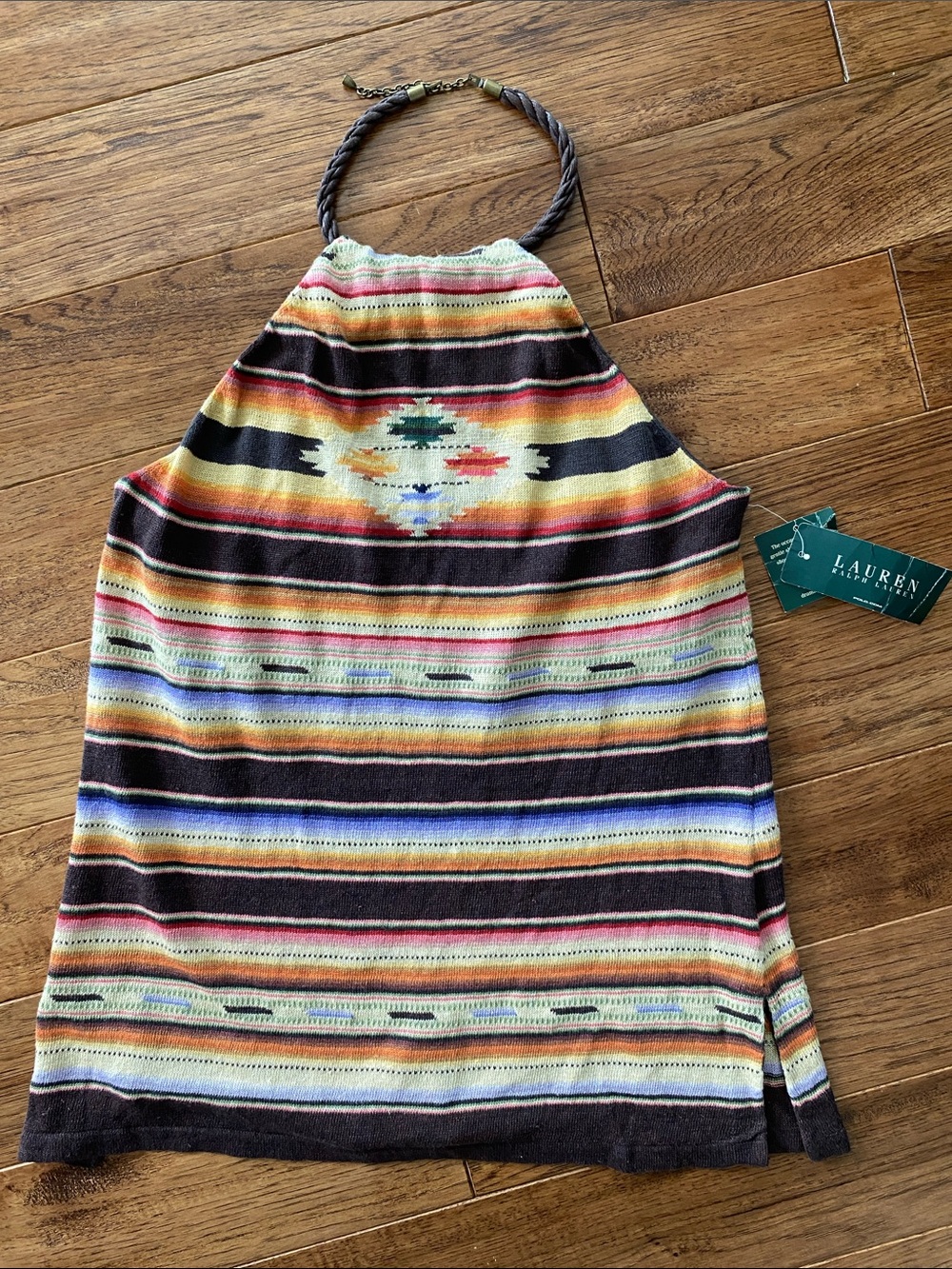 Vintage Lauren Ralph Lauren Multicolor Cabo Striped Halter Knit Camisole